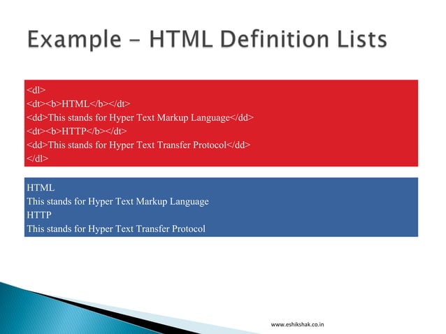 Lecture 4 html lists | PPT | Free Download