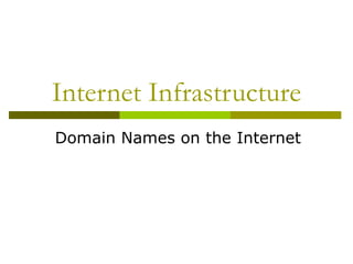 Internet Infrastructure Domain Names on the Internet 