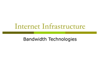 Internet Infrastructure Bandwidth Technologies 