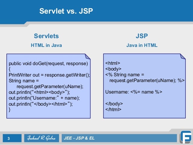Lecture 4: JavaServer Pages (JSP) & Expression Language (EL)