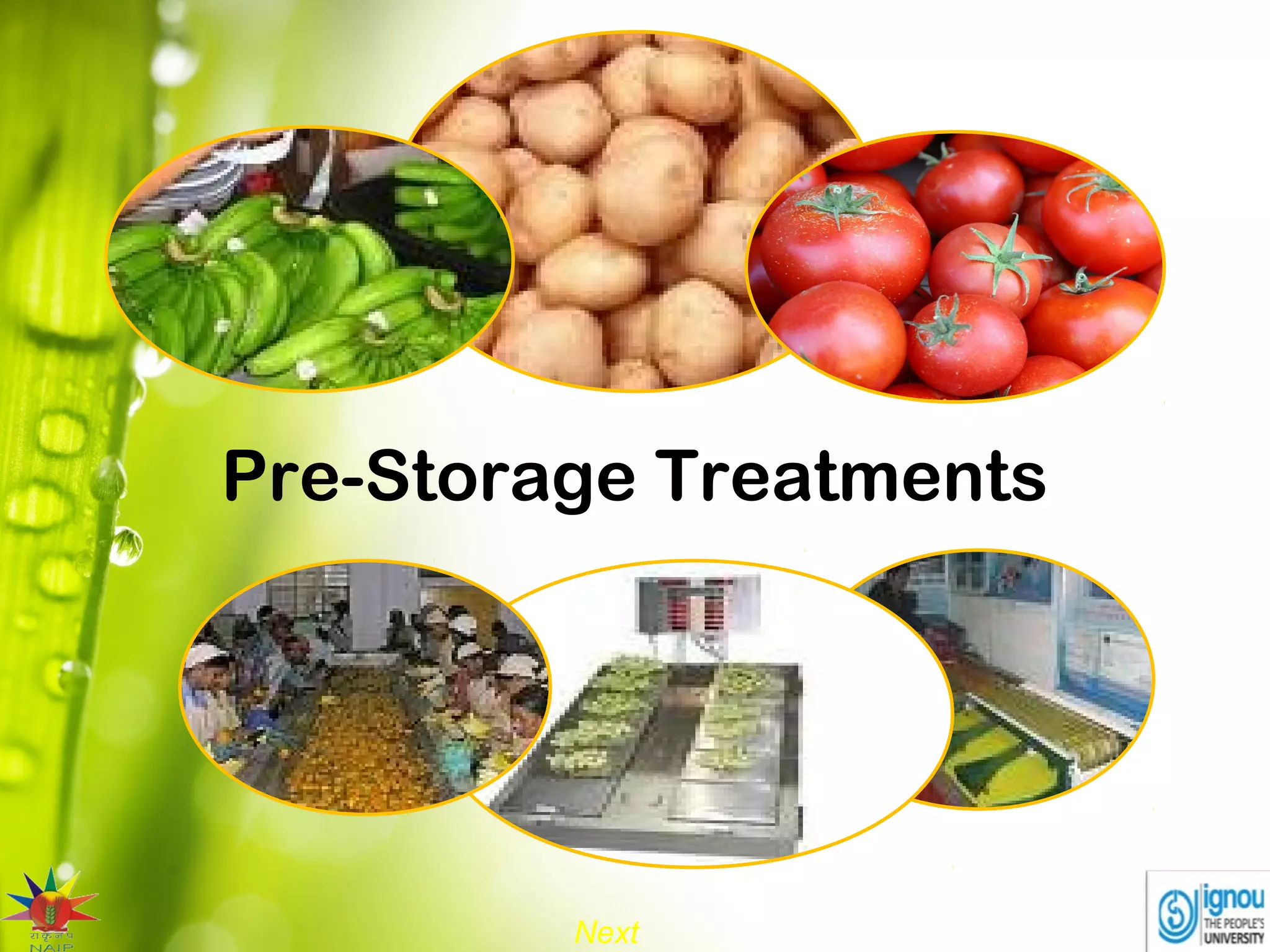 Next
Pre-Storage Treatments
 