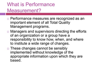 Lecture 4 quality performance measurement tools and techniques | PPTX