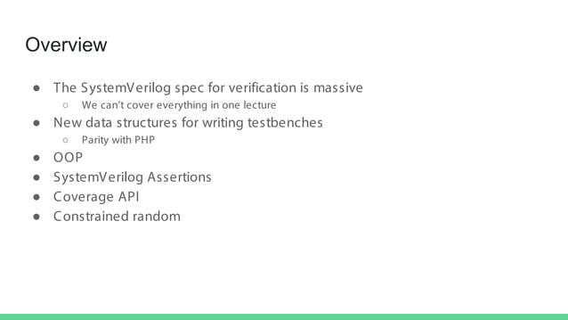An Overview of SystemVerilog for Design and Verification | PDF