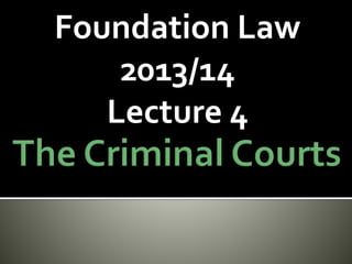 Foundation Law
2013/14
Lecture 4
 