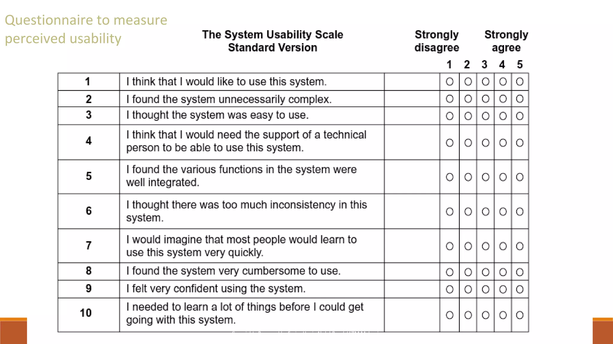 Questionnaire to measure
perceived usability
Copyrights Reserved by Fariza Hanis Abdul Razak UiTM Malaysia
 
