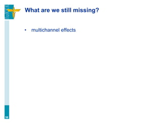 What are we still missing?
• multichannel effects
56
 