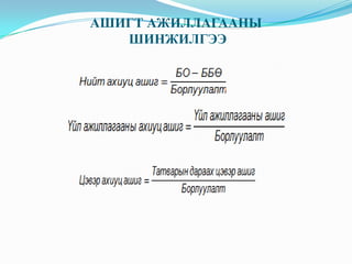 АШИГТ АЖИЛЛАГААНЫ
ШИНЖИЛГЭЭ

 