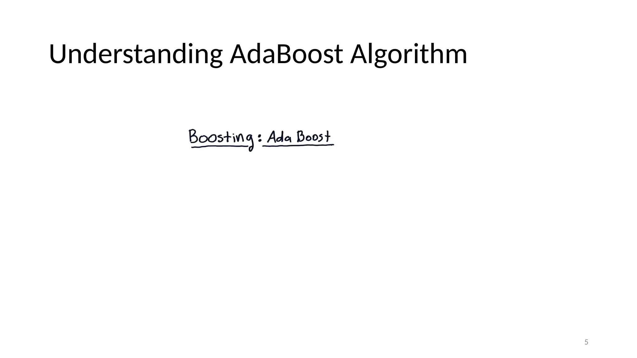 5
Understanding AdaBoost Algorithm
 