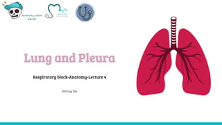 Editing file
Respiratory block-Anatomy-Lecture 4
Lung and Pleura
 