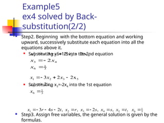 Back Substituting Lecture 4(chapter 1) - (1) linear algebra | PPTX