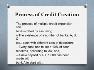 Lecture 4 commercial bank, cash reserve,credit creation | PPTX