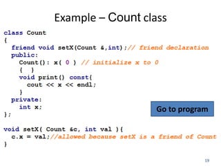 19
Example – Count class
Go to program
 