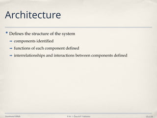 database Architecture and alternative distributed solutions | PPTX