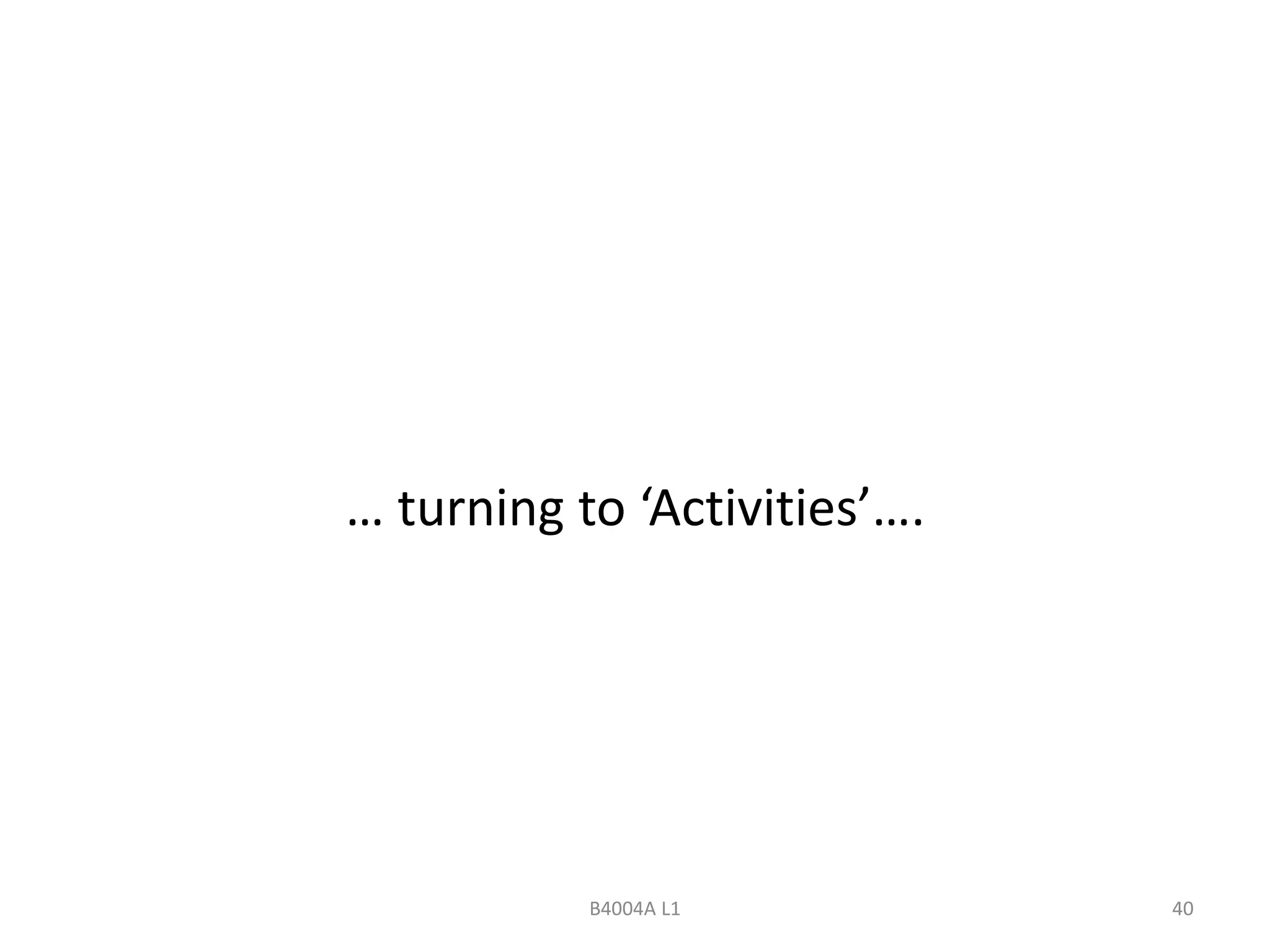 … turning to ‘Activities’…. 
B4004A L1 40 
 