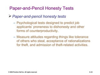 Lecture 4 employee testing and selection