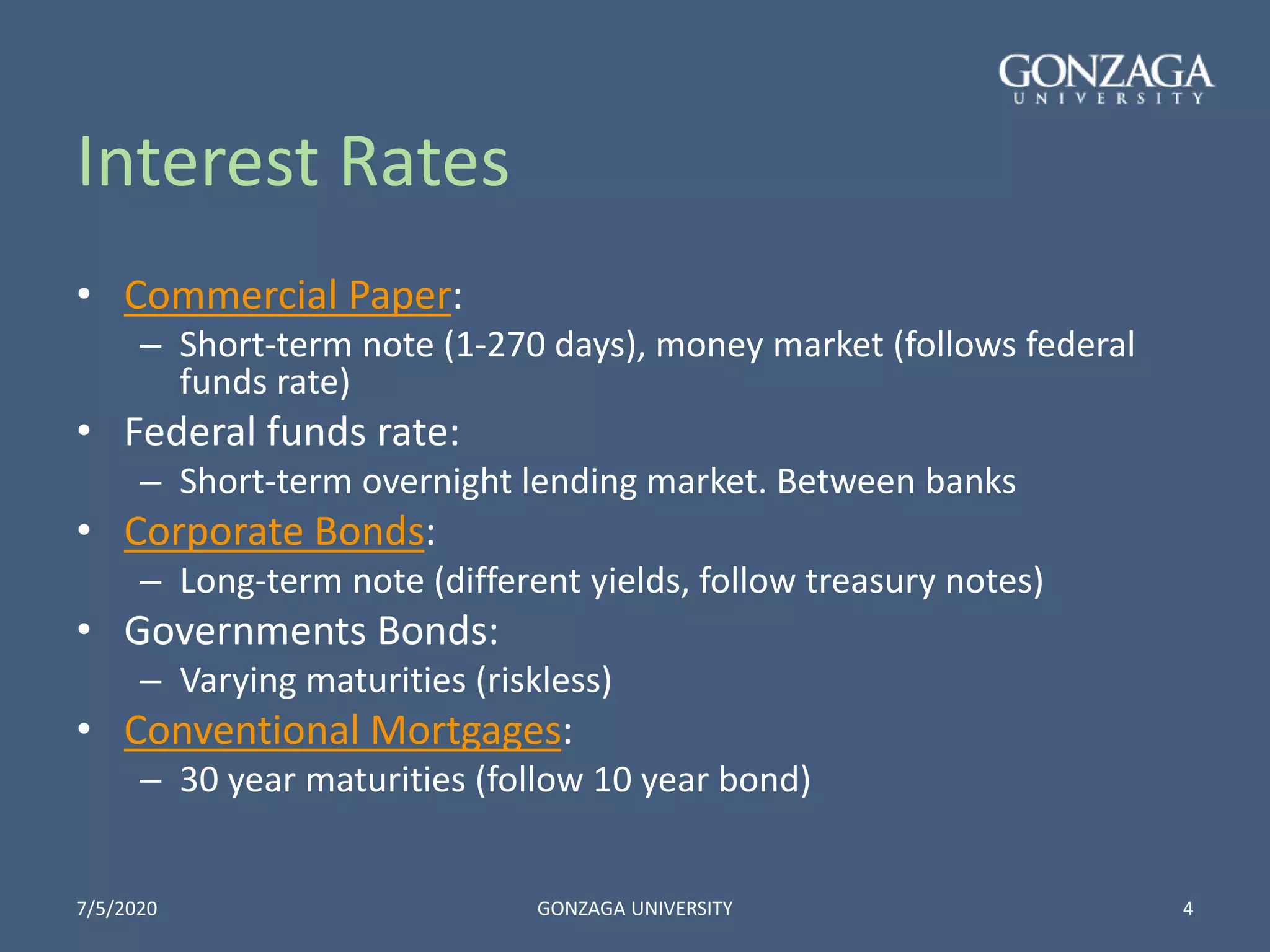 Lecture 4 - Interest Rates | PPTX