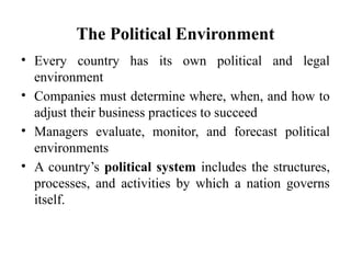Understanding Political and Legal Environments in International ...