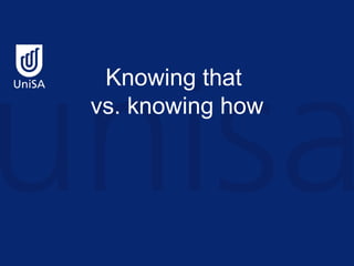 Knowing that  vs. knowing how 