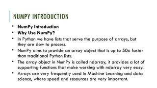 Comprehensive Guide to NumPy and Matplotlib for Machine Learning | PPTX
