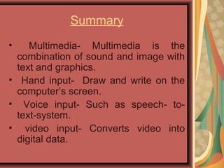 Multimedia Input Devices | PPT