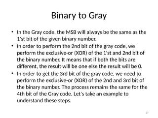 2 Bit Gray Encoding Example Comprehensive Lecture on Number Systems, Character Encoding, and Gray ...