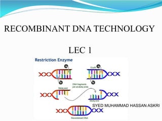 LECTURE 4 Recombinant DNA Technology lec# 1.pptx