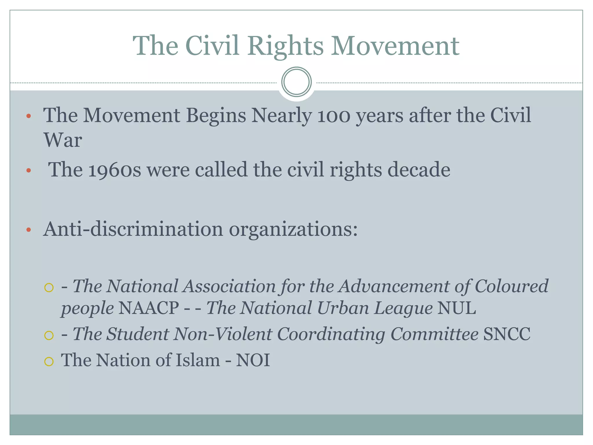 Lecture 4 slavery and the civil rights movement | PPTX