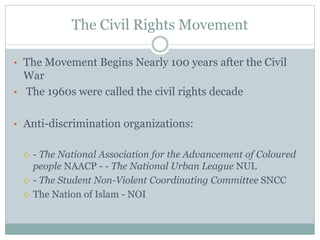 Lecture 4 slavery and the civil rights movement | PPTX