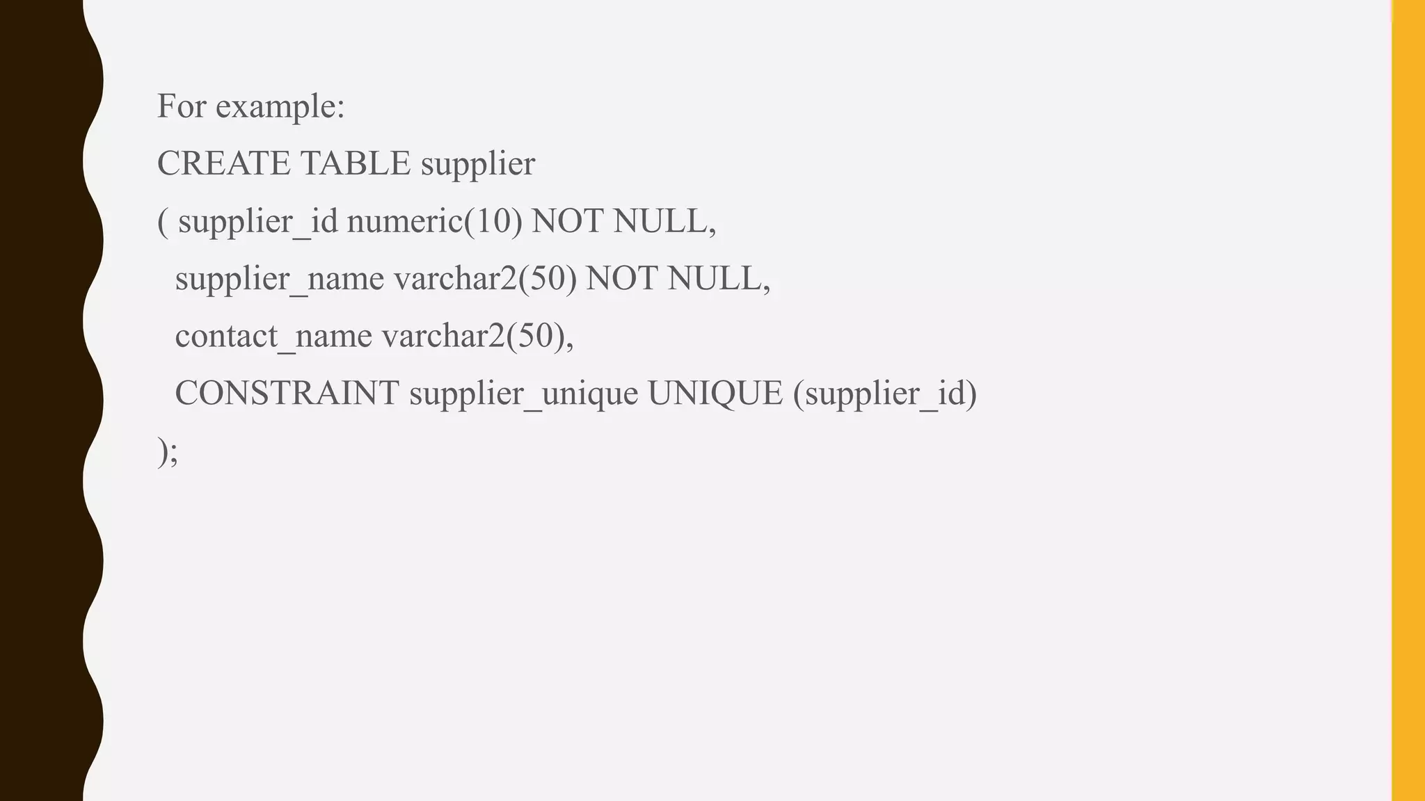 Lecture 4 sql {basics keys and constraints} | PPTX