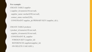 Lecture 4 sql {basics keys and constraints} | PPTX