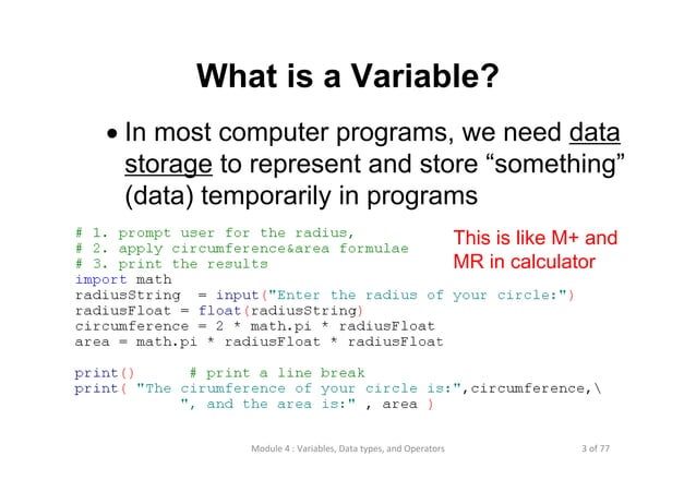 Lecture 4 variables data types and operators