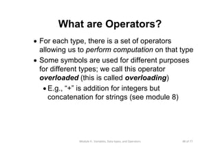Lecture 4 variables data types and operators | PPT