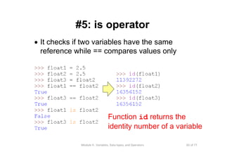 Lecture 4 variables data types and operators | PPT