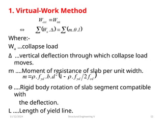 Yield Line Analysis Solutions Unit Rotation Lecture 4 yield line yield line analysis of slab for civil engineering ...