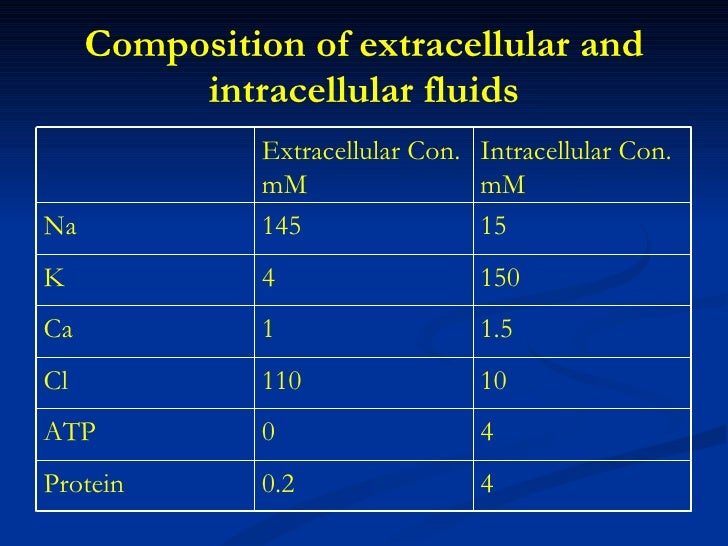 intracellular fluid composition intracellular fluid composition