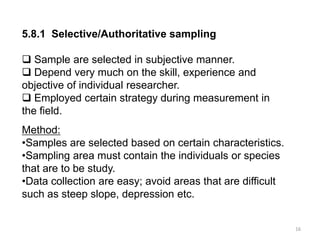 Lecture 5.0 vegetation_sampling | PDF