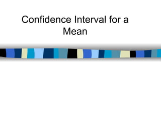 Confidence Interval for a Mean 