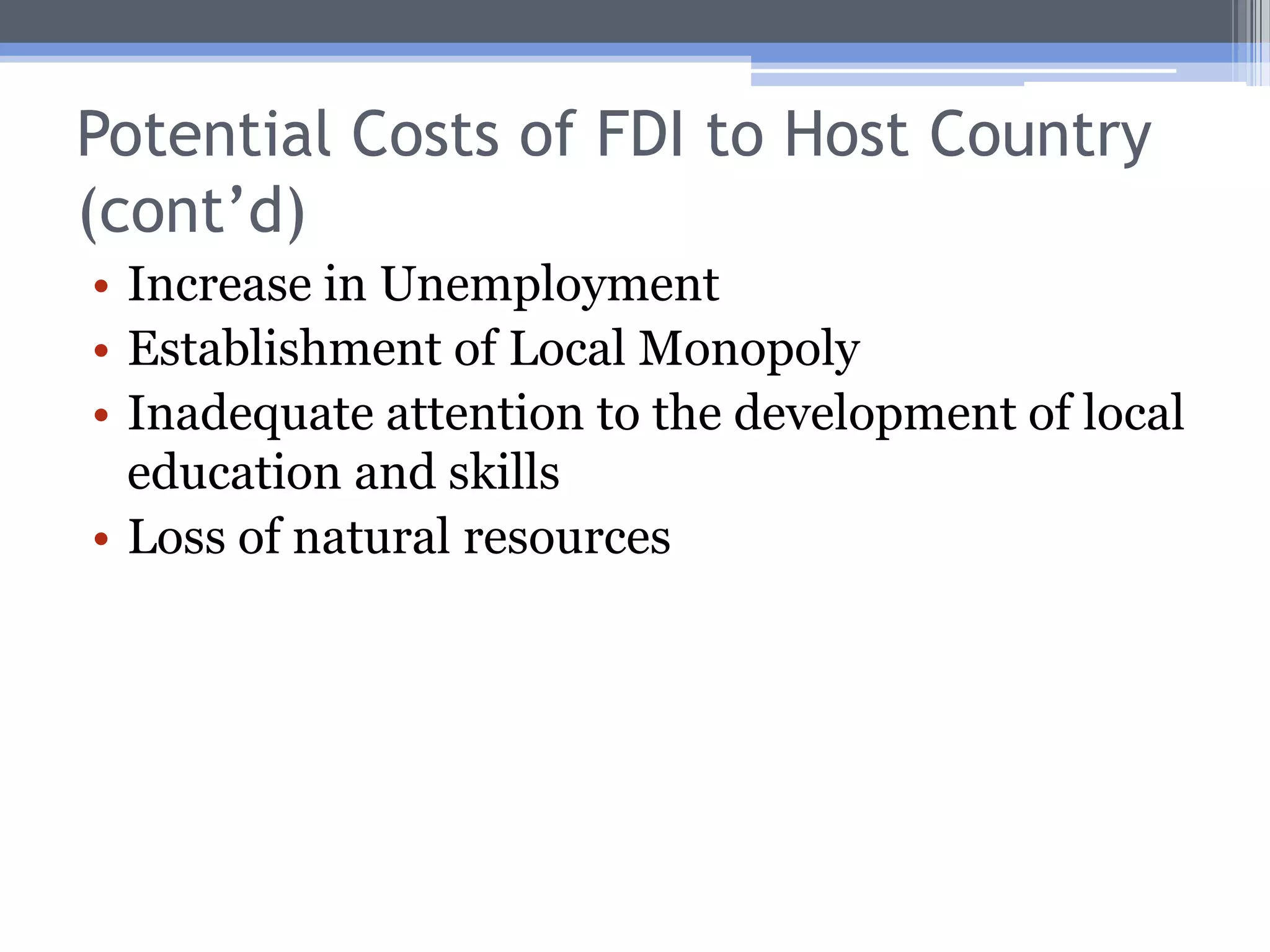 International Capital Flows: A SummaryBoth countries’ incomes rise as a result of capital flows.World output rises.Capitalists in inflow country (Country I) and Laborers in outflow country (Country II).Capitalists in outflow country (Country II) and Laborers in inflow country (Country I) are better off.