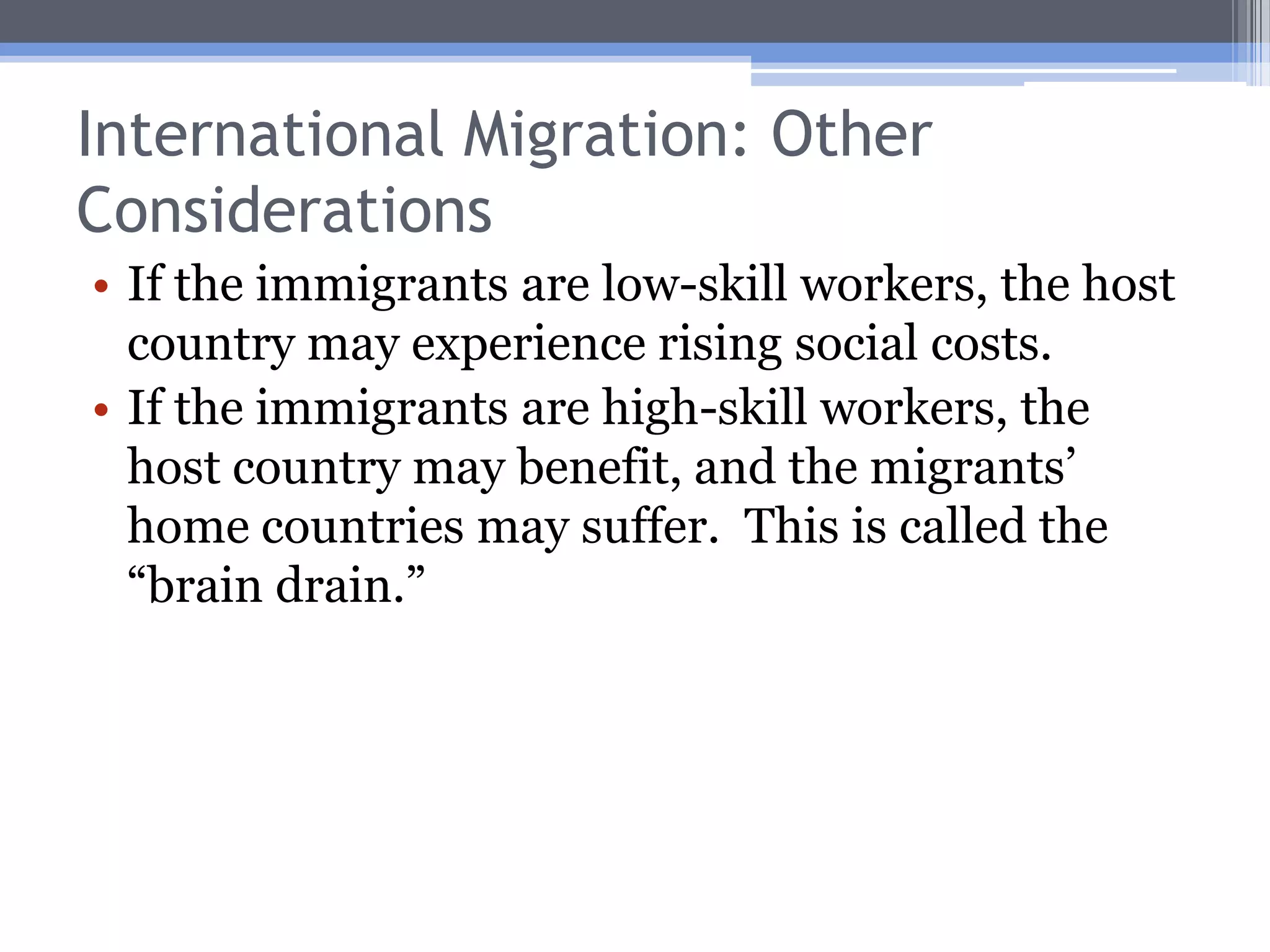 Economic Effects of Labor MigrationCountry I’s loss in GDP is smaller than Country II’s gain, so world GDP rises.MPPLIIWIIMPPLIWIDecrease in GDPIwIIwIIweqweqwIwIMPPLIMPPLII0'L2012-150
