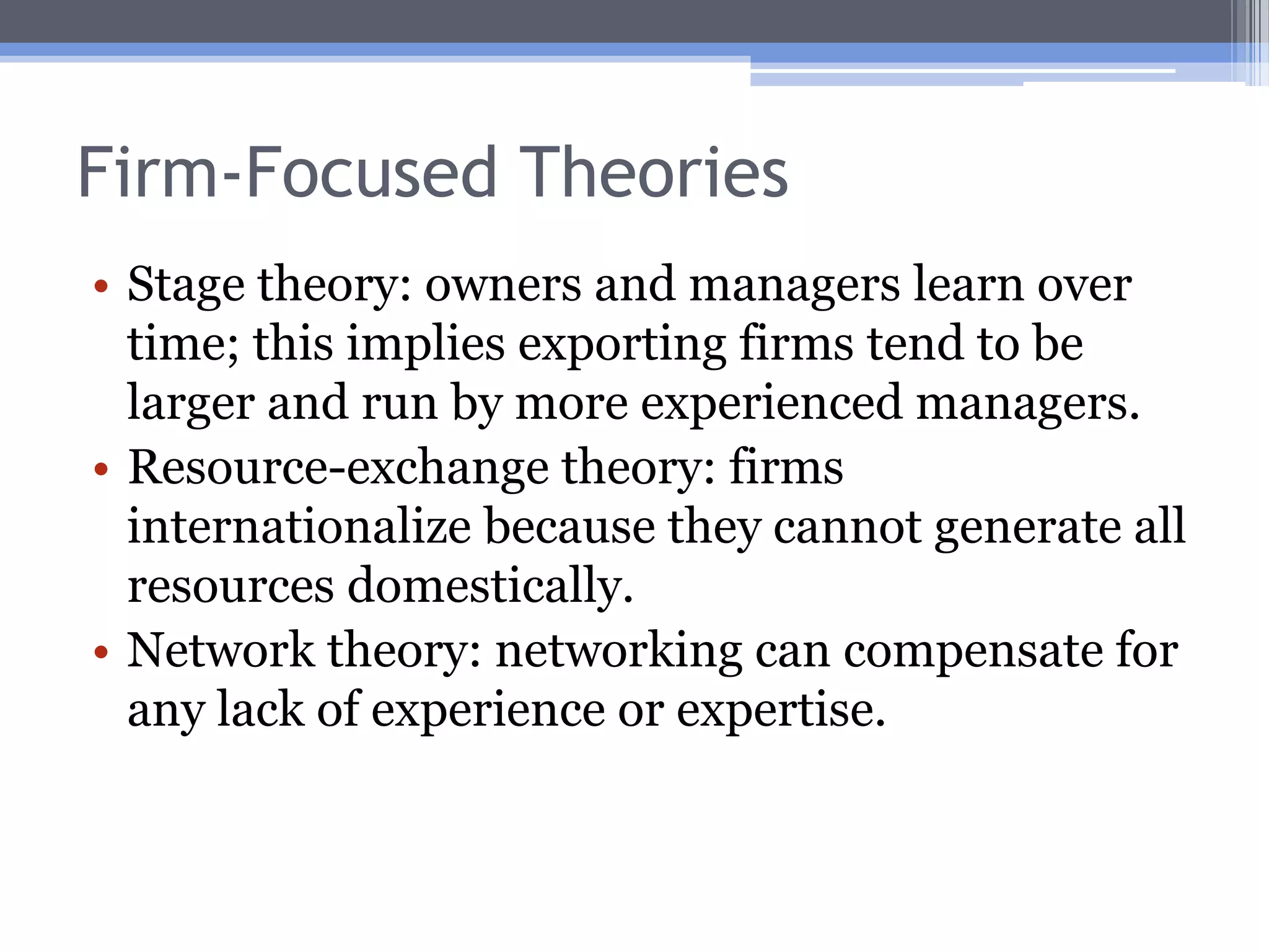 The Product Cycle TheoryVernon’s Product Cycle theory tells us that comparative advantage is fleeting: we need to perpetually invent new products.