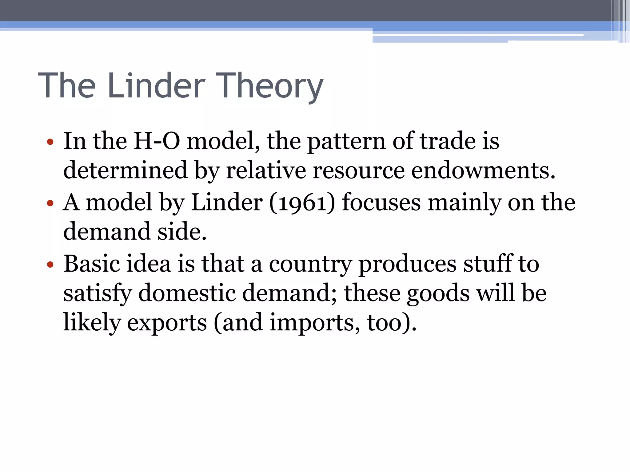 Vertical SpecializationDifferent stages of production process may occur in different countries.If different parts of the production process vary in terms of capital or labor intensity, the production process may be spread over multiple countries.