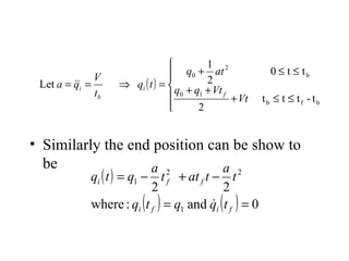 Similarly the end position can be show to be  
