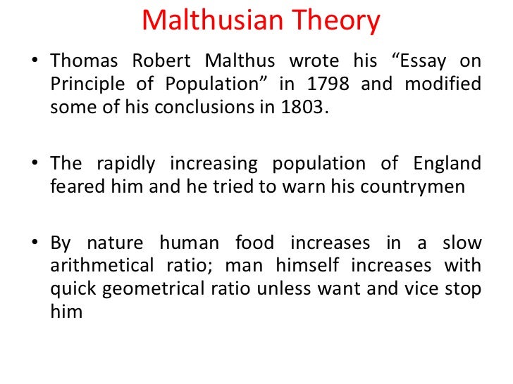 Malthusian theory of population essay
