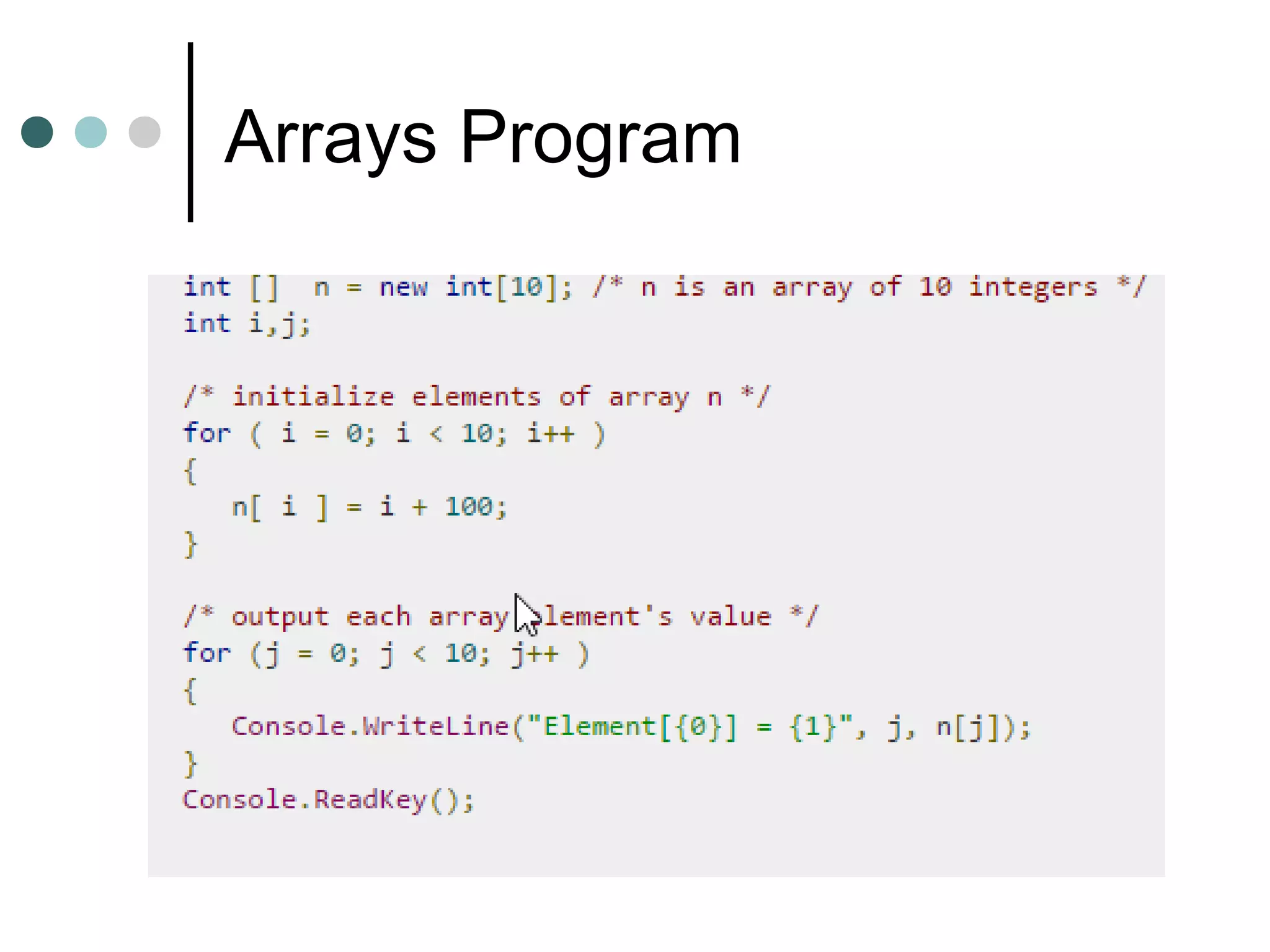 Arrays Program
 