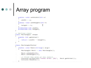 Array program
 