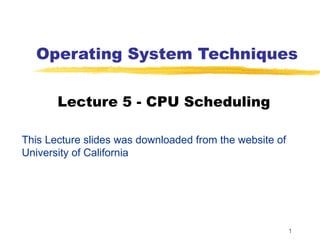 Lecture note on operating system Techniques | PPT
