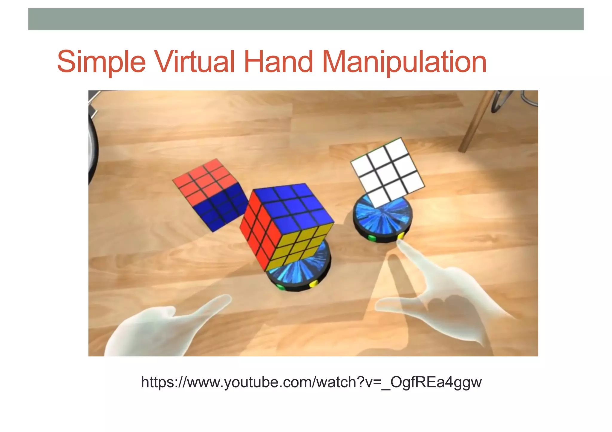 Simple Virtual Hand Manipulation
https://www.youtube.com/watch?v=_OgfREa4ggw
 