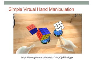 Simple Virtual Hand Manipulation
https://www.youtube.com/watch?v=_OgfREa4ggw
 