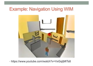 Example: Navigation Using WIM
• https://www.youtube.com/watch?v=VxGqIjMlTs8
 