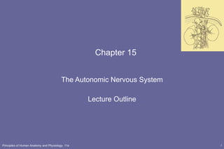 Chapter 15 The Autonomic Nervous System Lecture Outline 